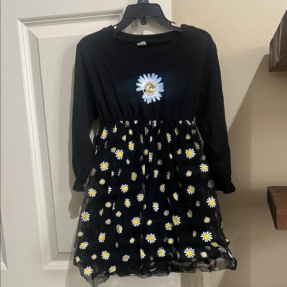 Black Daisy Kids Dress